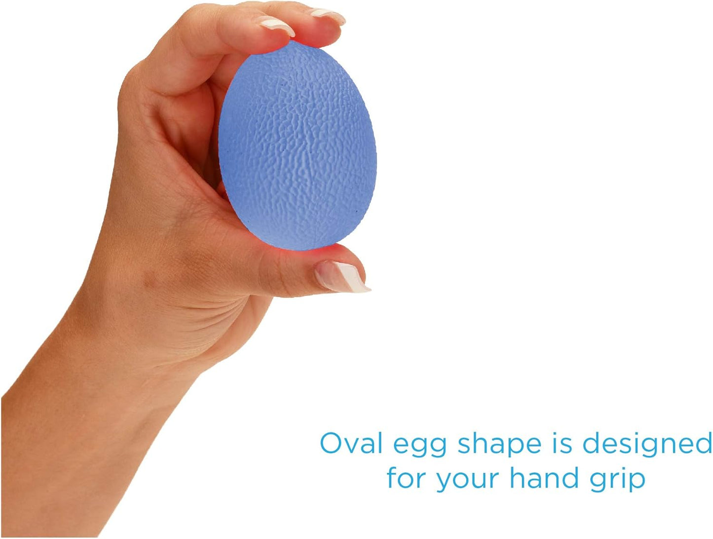 NOVA Hand Exerciser Oval Egg, Hand Grip Squeeze Oval Ball for Strength, Stress and Recovery, Comes in 3 Resistance Levels - Pink Soft, Orange Medium and Blue Firm