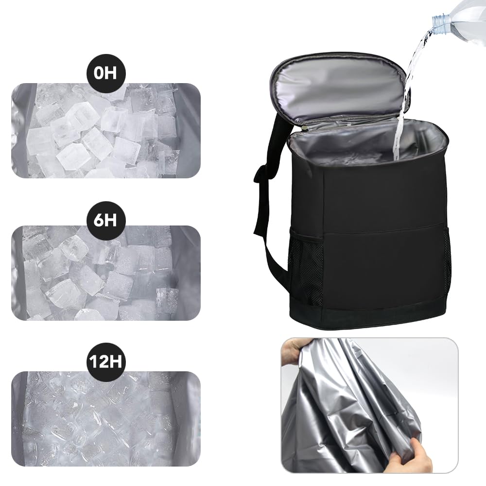 IYARKAI® Insulated Cooler Backpack, Backpack Cooler, 20 Can Backpack Cooler Leak Proof, Insulated Soft Cooler Bag, Lightweight, Cold-Weather Duffel Bag for Beach, Camping, Outdoor Activities