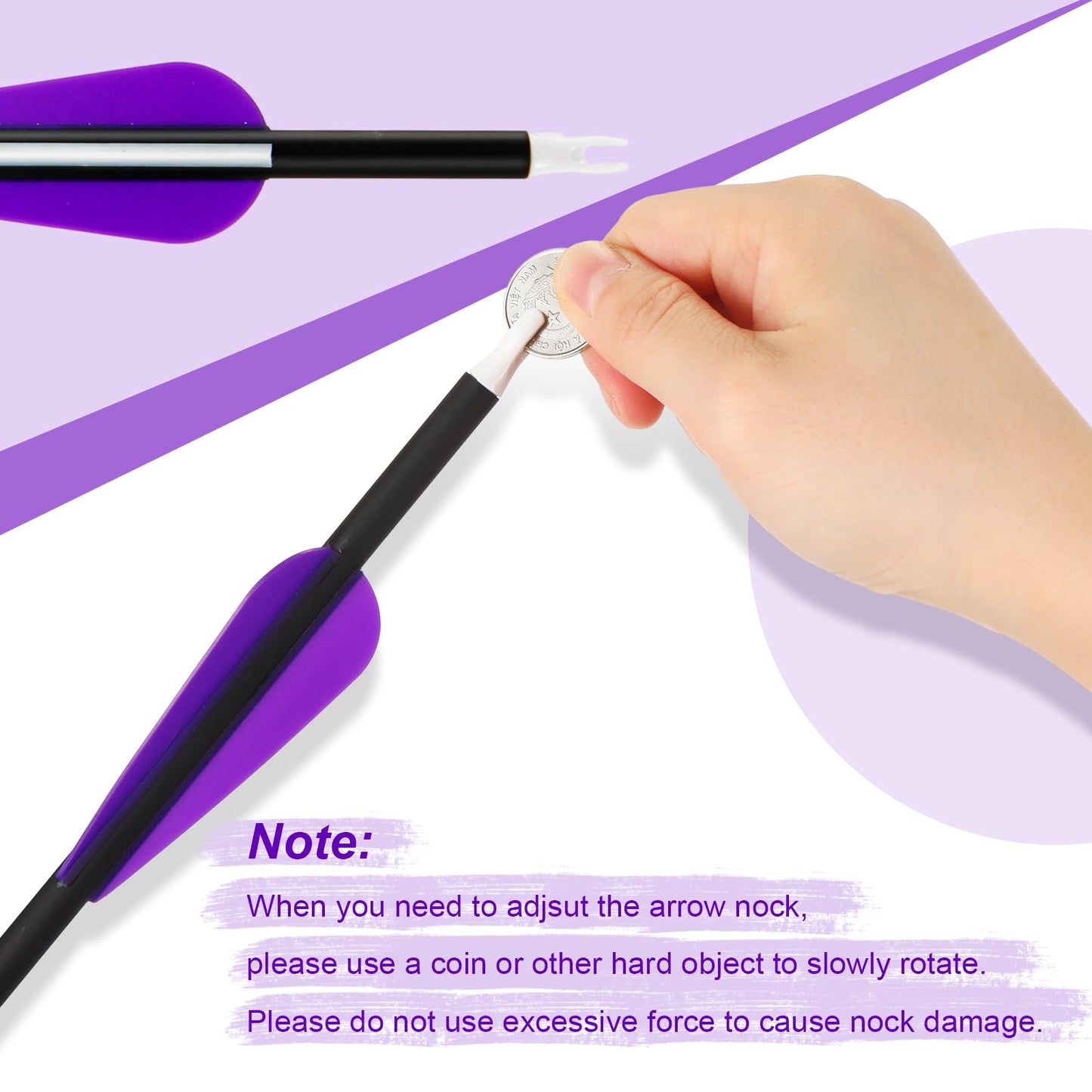 Arrowbash 24 Pcs 31.5 Inch Arrows for Compound Bow Hunting Arrows Carbon Arrows with 3 Inch Plastic Arrow Feathers and Removable Tips 500-600 Spine Archery Target Arrows for Recurve Bow(Purple)