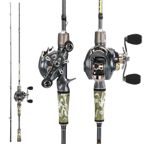 Sougayilang BD Fishing Rod and Reel Combos, Spinning & Casting Fishing Combo,30Ton+24Ton Graphite 2 Pc Fishing Poles with SuperPolymer Handle, “S” Style Hook Keeper(1 Pack)