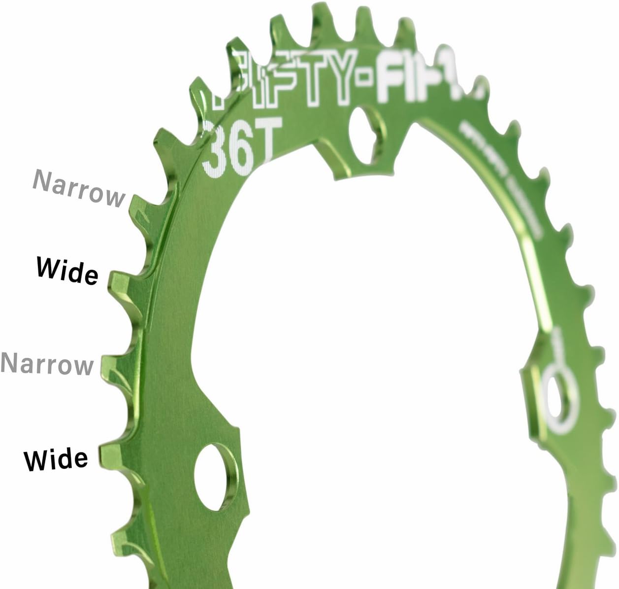 FIFTY-FIFTY 104BCD Narrow Wide Chainring for Mountain Bikes - 30T/32T/34T/36T, 9/10/11-Speed Compatible