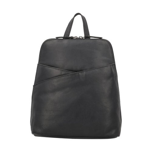 Lady Conceal Unisex Concealed Carry Jayden Leather Backpack with Hidden Compartment with Universal Holster (Black)