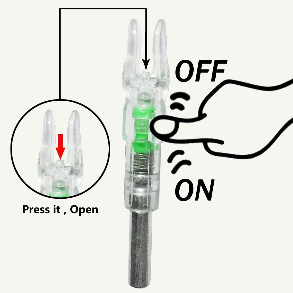 S Lighted Nocks for Arrows with .244 Light up Knocks Turn on Automatically When Shoot 6-Pack