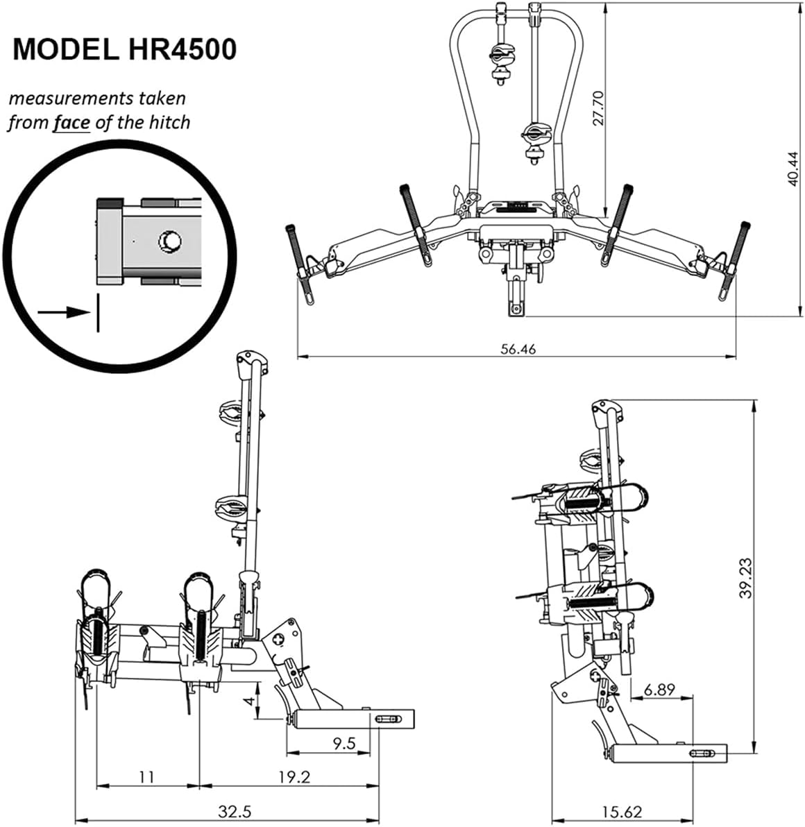 Hollywood Racks Destination E Hitch Bike Rack with Ramp for 2 Bikes up to 70 lbs Each - Secure, Lockable Electric Bike Rack - Premium, Foldable Bicycle Car Racks for Standard or E-Bikes