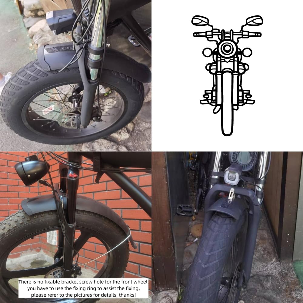 Fat Bike Fenders Set Front Rear Mudguards for MTB Off-Road Cycling Fenders Kit Bike Wings Full Coverage (20~26 * 4 inch) (Black, 20inch)