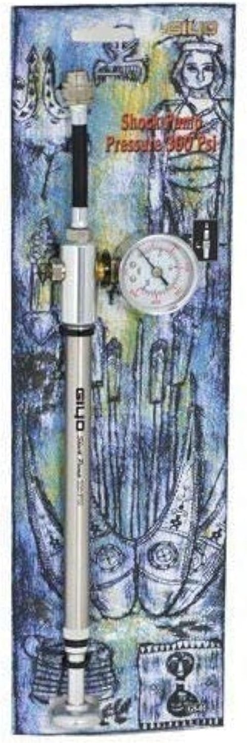 GIYO GS-01 Bike Fork Shock Micro Adjust Button Pump with Gauge, Max 300 psi, ST1410