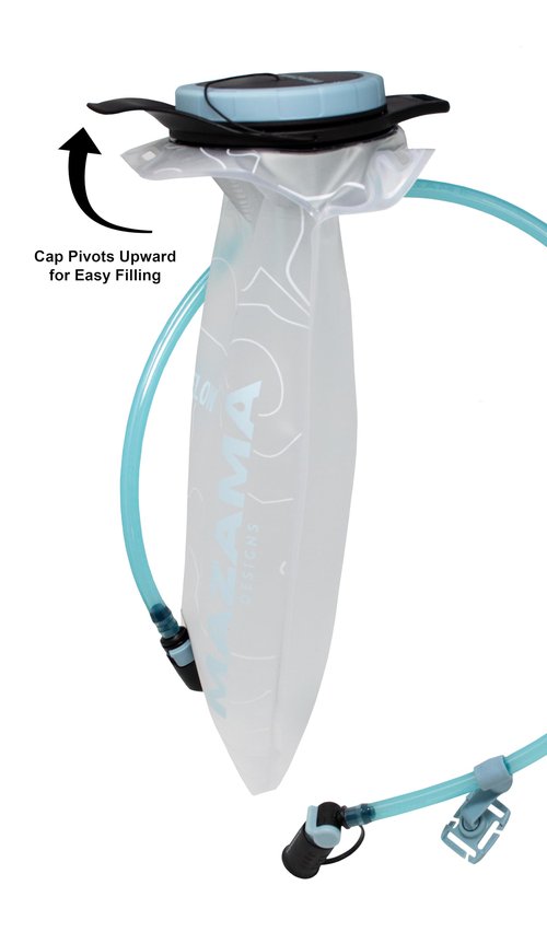 Trailflow-88EZ Hydration Bladder by Mazama Designs. Leakproof, Easy Clean and Fill Water Reservoir BPA Free, Fits Most Hydration Backpacks. Great for Running, Hiking, Camping, Cycling. (3L)