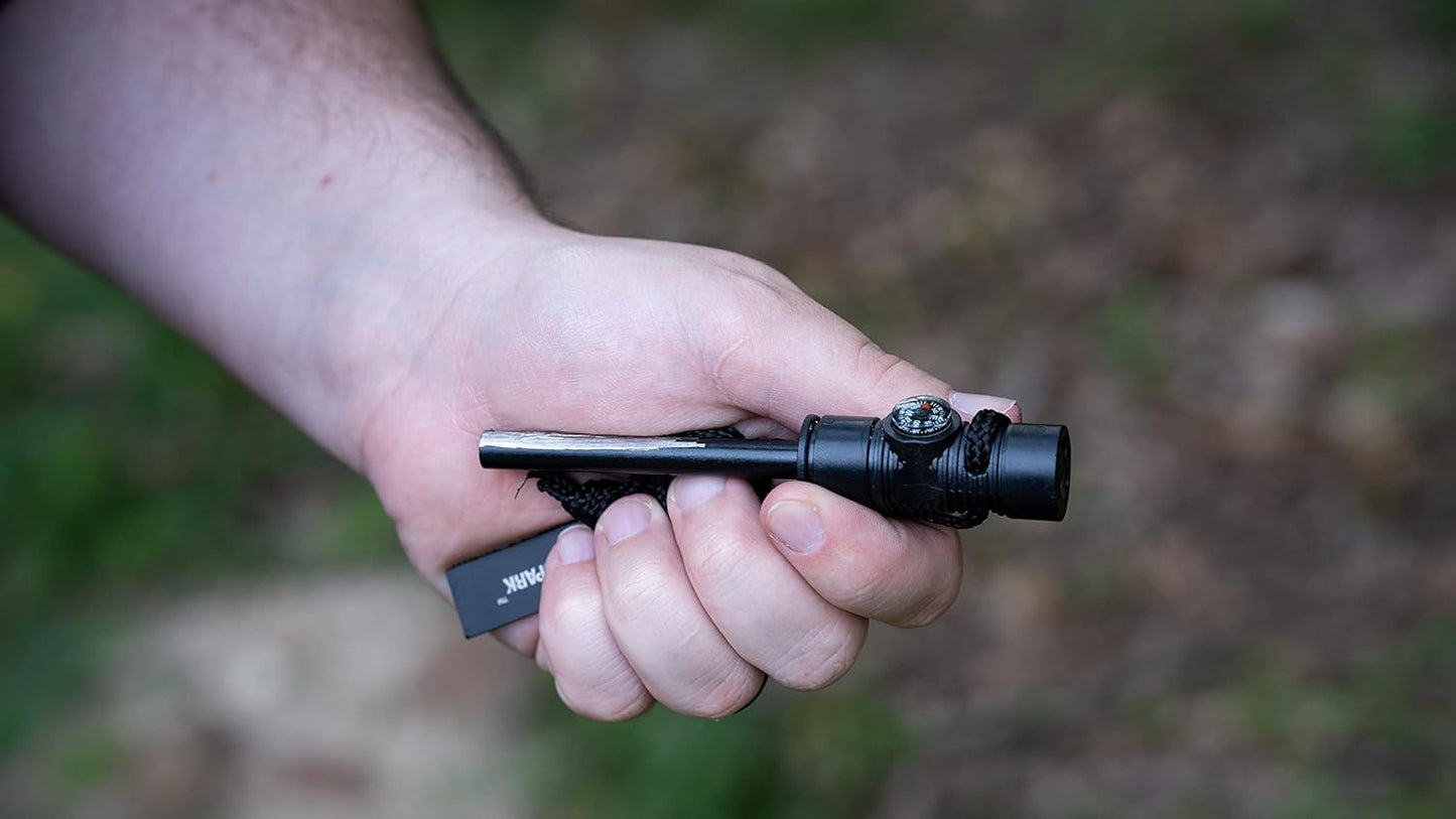 Fire Starter Kit with Magnesium Ferro Rod, Compass & Whistle - Survival Tool for Camping & Hiking