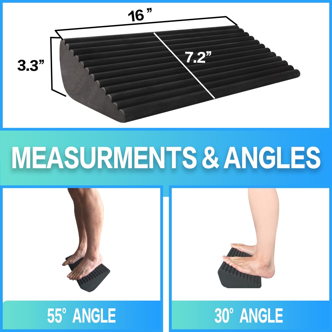 WINBOX Squat Wedge and Slant Board for Calf Stretching, Foot Stretcher for Physical Therapy, Calf Stretcher for Improving Mobility Balance and Strength Performance