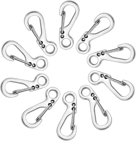 Mini SF Spring Backpack Clasps - 10PCS Metal Snap Carabiners for EDC, Keychains & Camping