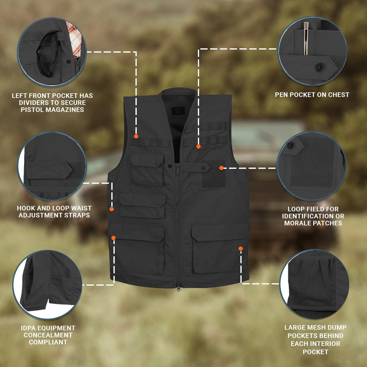 Propper Men's Tactical Vest, Black, Large