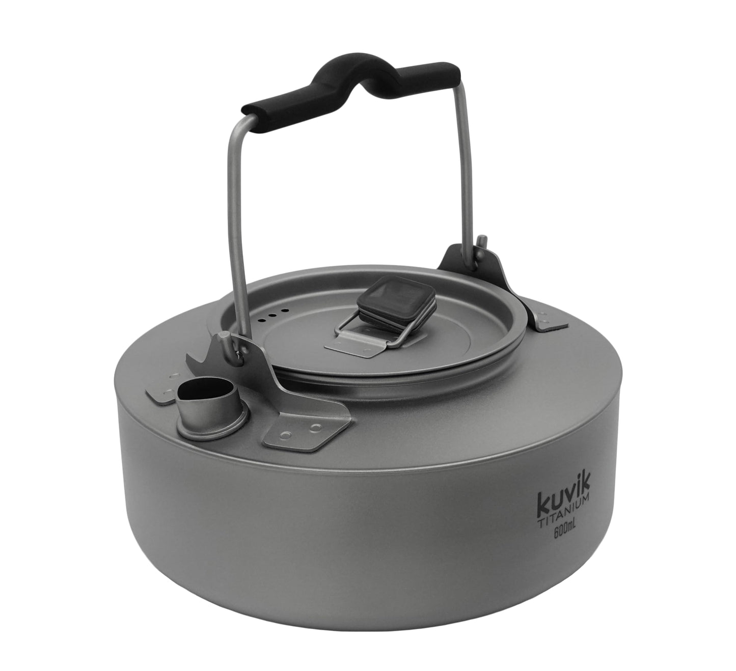 Kuvik Titanium Kettle 600ml (20.3 oz) - Ultralight and Compact Kettle for Backpacking, Camping, and Home