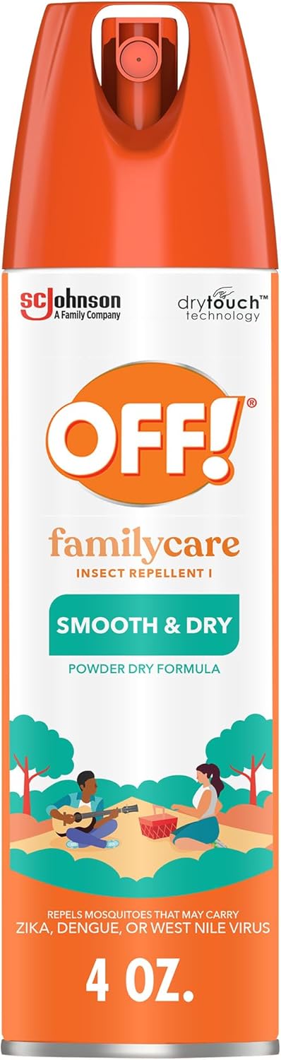 OFF! Family Care Mosquito, Tick, and Insect Repellent, Bug Spray Containing 15% DEET, Protects Against Mosquitoes, 4 Oz, 2 Count