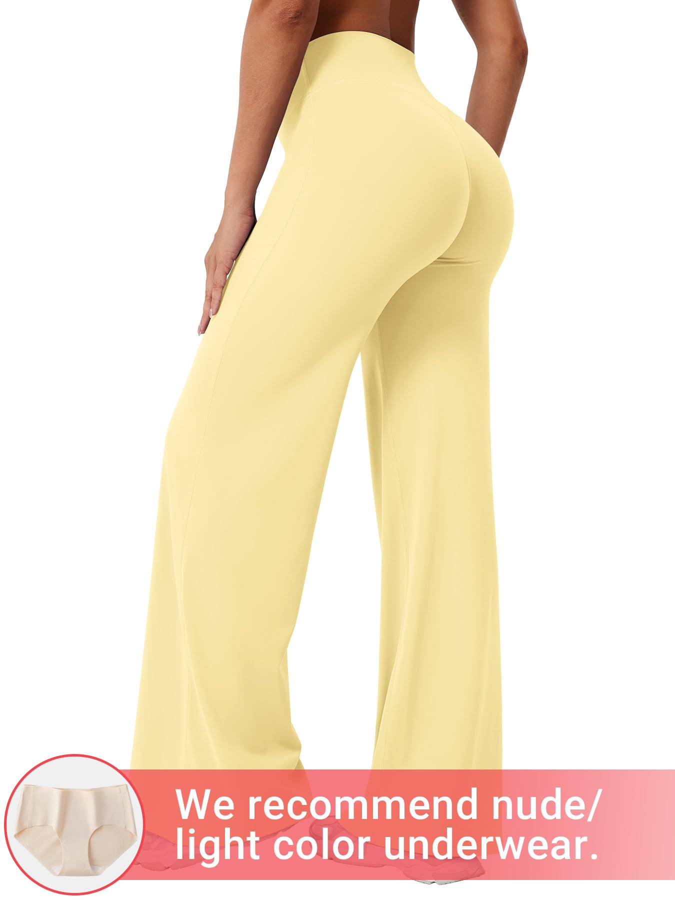 YEOREO Workout Leggings Womens No Front Seam Straight Leggings 31.5" High Waist Buttery Eddiy Gym Yoga Pants Butter Yellow XXS
