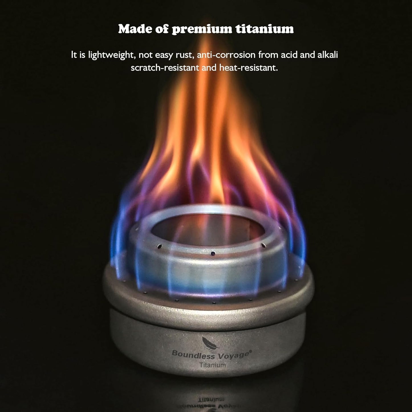 iBasingo Ultralight Titanium Camping Alcohol Stove 60ml Portable Mini Spirit Burner with Stand Compact Backpacking Stove for Outdoor Cooking, Hiking, Picnics & Survival Gear Ti2001C