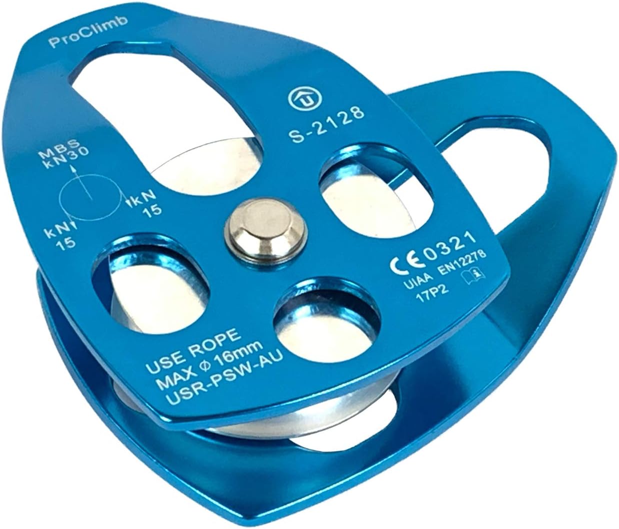 30kN Large Aluminum Rope Pulley - Single/Double Sheave, CE/UIAA Certified