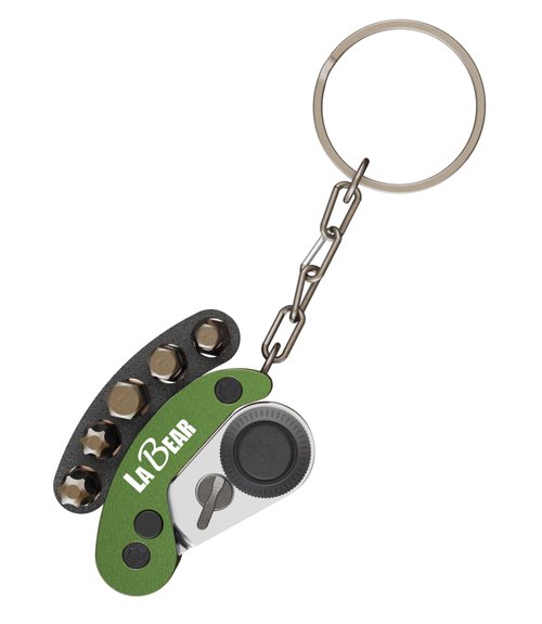 LABEAR - Green Mini Folding Ratchet Screwdriver Set, 72-Tooth Reversible Pocket Ratchet Wrench with Magnetic, EDC Keychain Tool with 5pcs Bits (H4 H5 H6 T25 T30) for Bike, Car, Home Repair