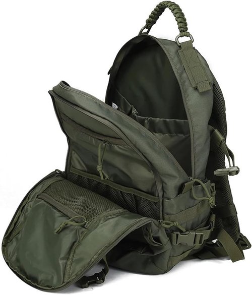Visnalefry 35L 1000D Nylon Camping Backpack Waterproof Trekking Fishing Hunting Bag Outdoor Tactical Molle Climbing Rucksack Bag (CP)