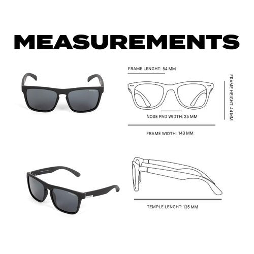 Barkiopt Polarized Square Sunglasses for Men & Women, UV400 Black Shades that Protect Eyes from UV Rays, Ultra-Light, Great for Sunny Days, Model N751 (Black Gray Lens, Black Frame)