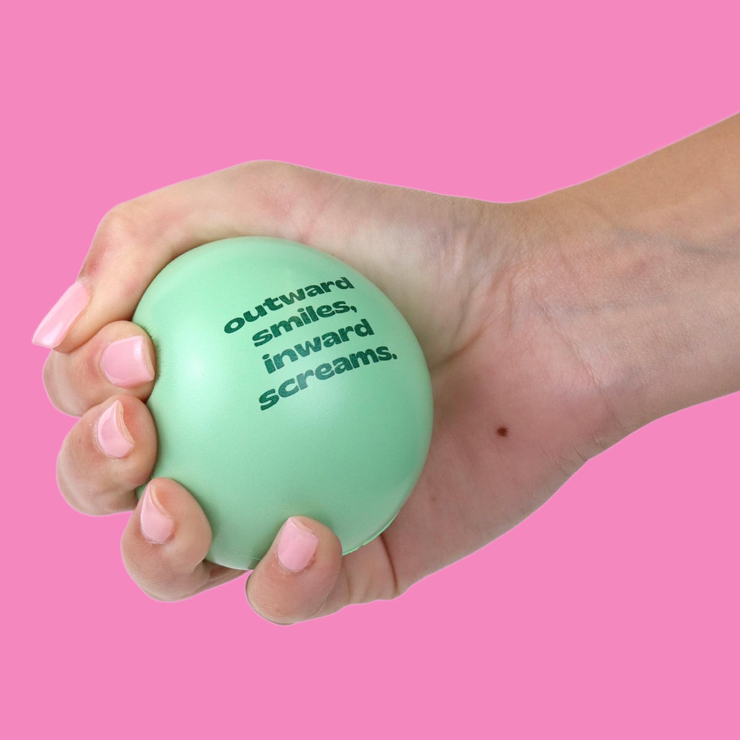 Funny Stress Ball Grip Strengtheners, Outward Smiles, Inward Screams, Gag Gifts for Coworkers (Pack of 3)