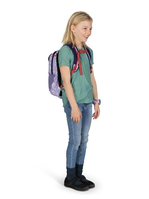 Osprey Daylite Jr. Kids' Commuter Backpack, Daisy Print/Euphoria Purple