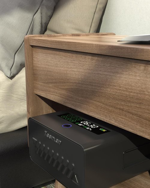 Slider Gun Safe for Nightstand - Drawer Safe for Handguns, Biometric Fingerprint, Keypad & Key, LCD Display - Quick Access Bedside & Car Safe for 2 Guns