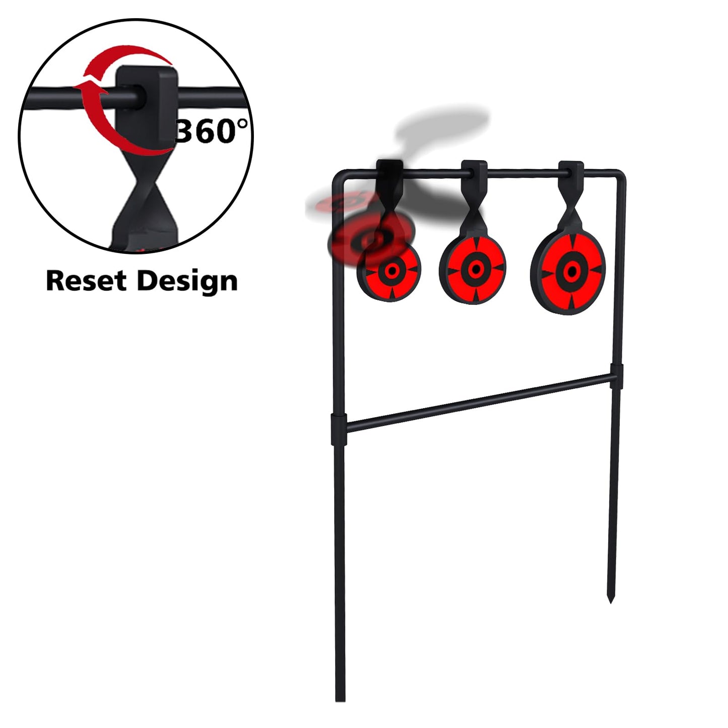 AIMAX OUTDOOR 3/8'' Thick Metal High Caliber Spinner Target, Heavy Metal Spinner Auto Reset Steel Target for Centerfire Handguns Up to .44 Magnum Outdoor Target Shooting Range