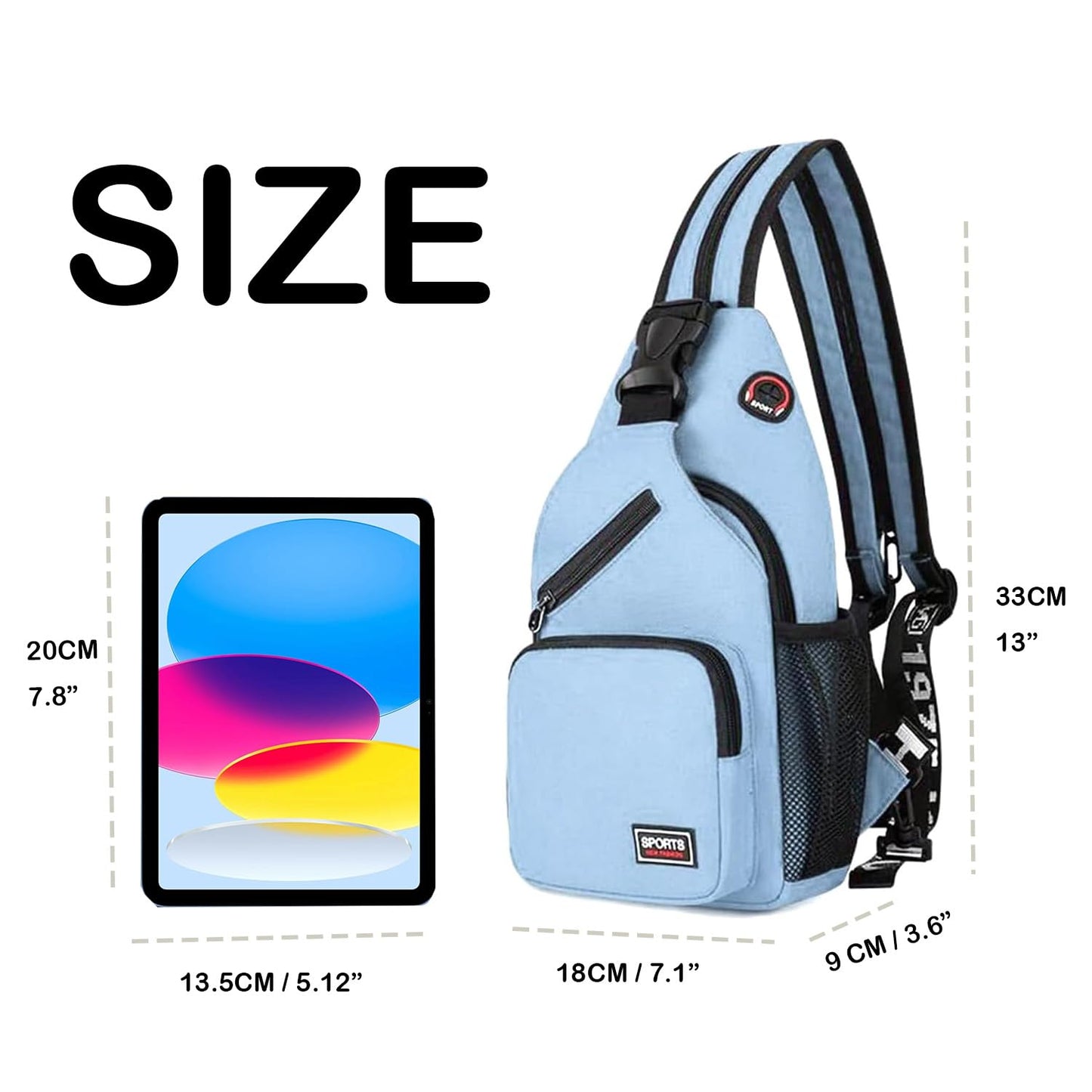 JENAGREEN Cross Body Bag Sling Backpack Bag,Crossbody Bag Chest Bag Casual Daypacks with Belt Waist Pack for Women Man