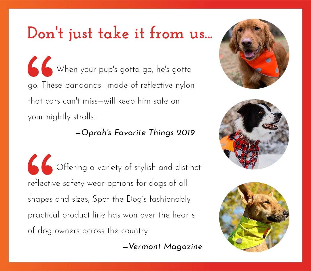 Reflective Dog Bandanas - High Visibility Safety Accessories for Small & Large Dogs (Blaze Orange, M-L)