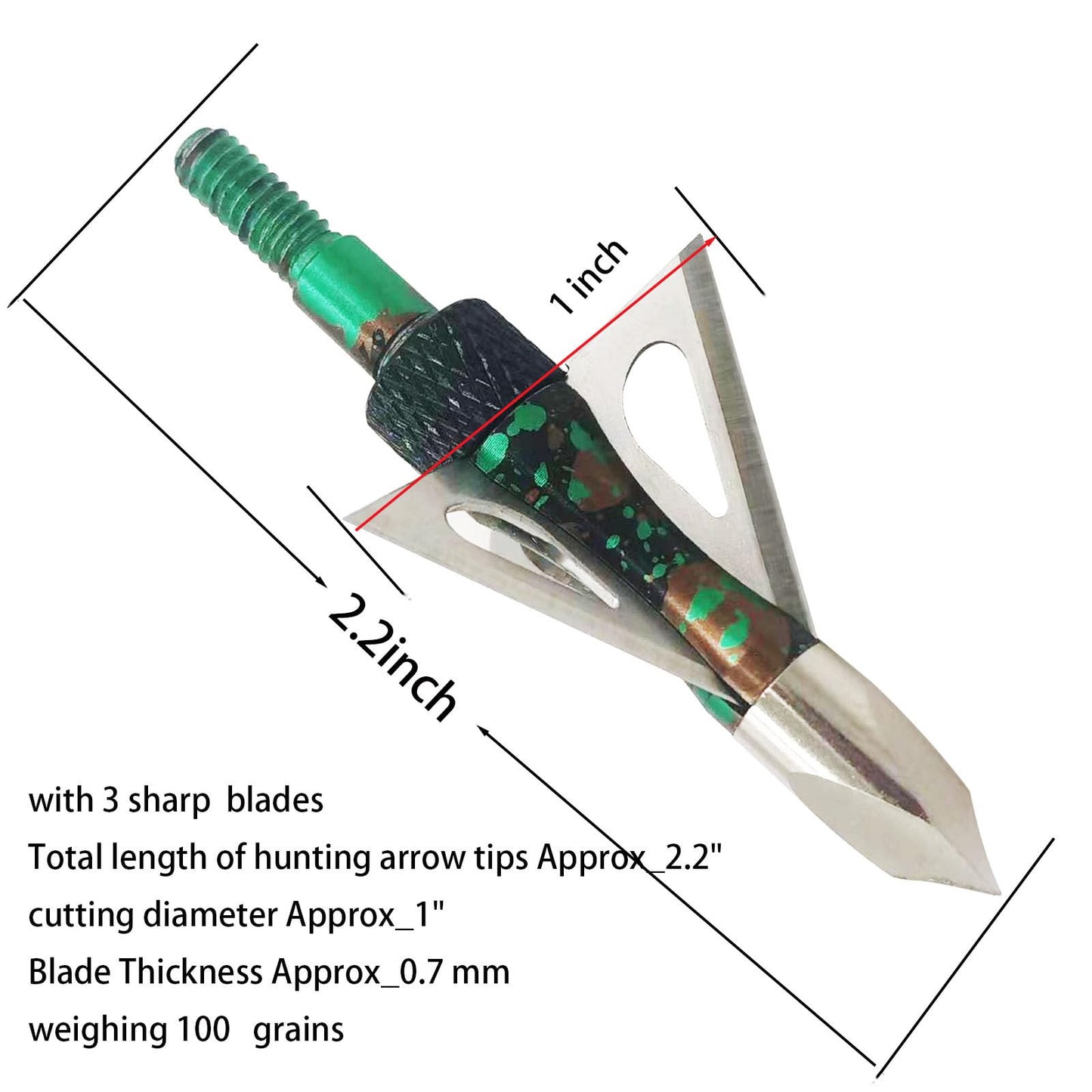 Flying Swifts Hunting Broadheads 3 Blades Archery Broadheads 100or125 Grain 12PK Screw-in Arrow Heads Arrow Tips Compatible with Traditional Bows and Compound Bow Archery Hunting (Camouflage-ZZ)