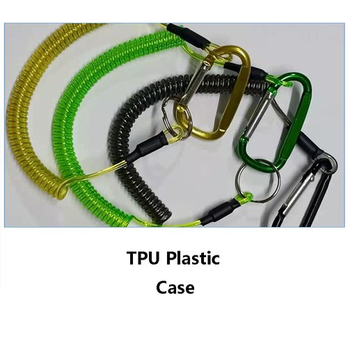 SEIWEI 6Pcs Fishing Lanyards Retractable Steel Wires Coiled Lanyard Buckle Anti Lost Rope for Fishing Pole Pliers Boating 1.2m & 1.5m Green