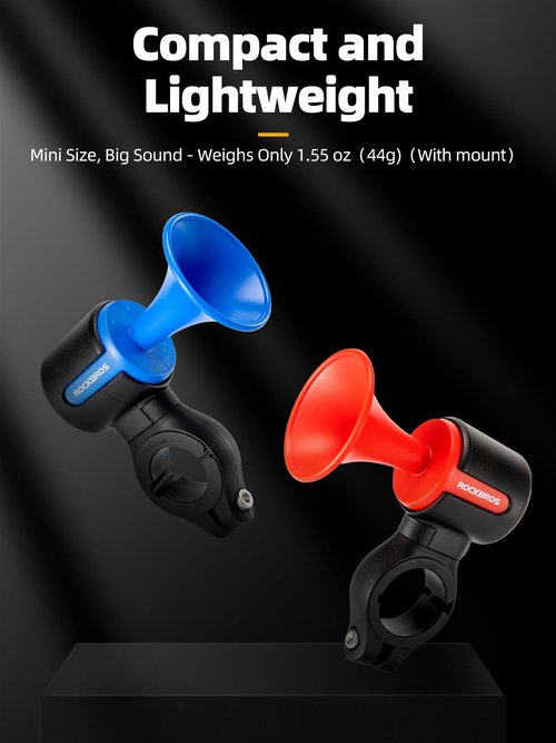 ROCKBROS Electric Bike Horn 120dB Adults Kids Electronic Bicycle Horn Alarm IPX6 Handlebar USB Rechargeable