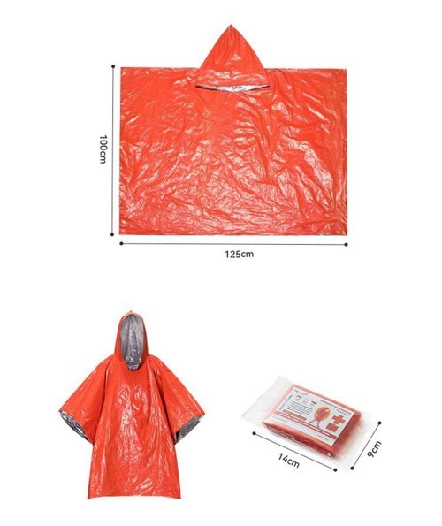 CYFaiLiQ Outdoor multifunctional emergency rain cloak maintains 90% of body heat, made of reusable PE material, suitable for camping and hiking emergency supplies, 4 pieces