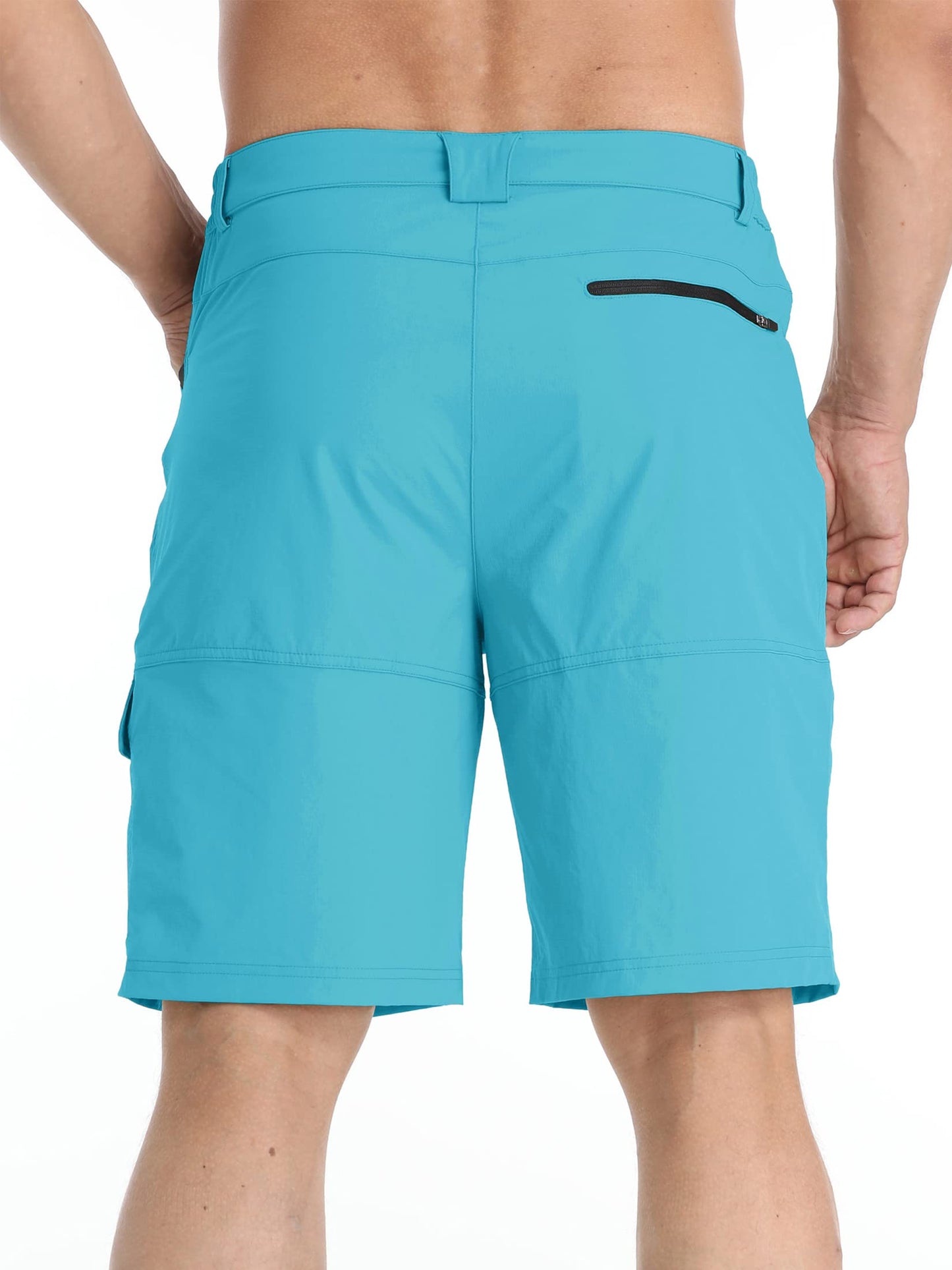 TACVASEN Shorts for Men Hiking Outdoor Shorts Quick Dry Casual Breathable Fishing Golf Dress Cargo Summer Shorts Ice Blue 34