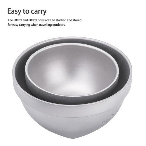 Boundless Voyage Titanium Double Walled Bowl Oatmeal Rice Soup Yogurt Bowl Ultralight Portable Tableware Outdoor Camping Metal Bowls (800ml)