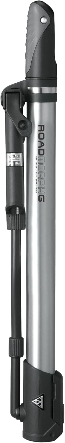 Topeak Road Morph G Bike Pump with Gauge, Black/Silver, 13.8” x 2.2” x 1.1”, TRP-3G