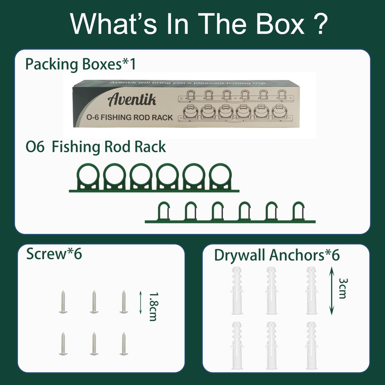 Aventik Vertical/Horizontal Fishing Rod Holder For Garage, Wall, Ceiling Holds Up To 6/12 Fishing Pole Holders (Green)