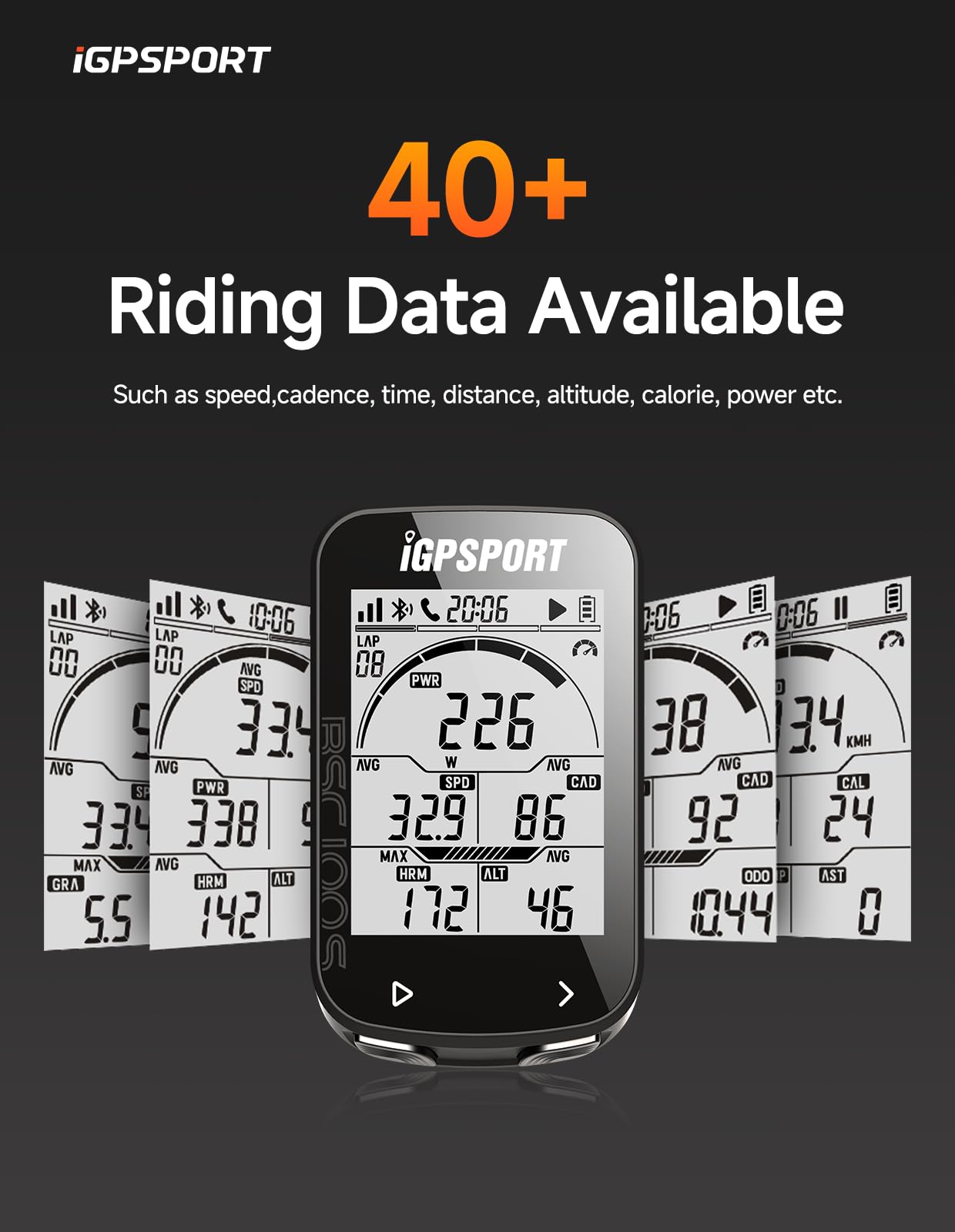 iGPSPORT BSC100S Bicycle/Bike Computer Wireless, 2.6 inch LCD Display Rechargeable Waterproof GPS Cycling Computer (BSC100S Set)