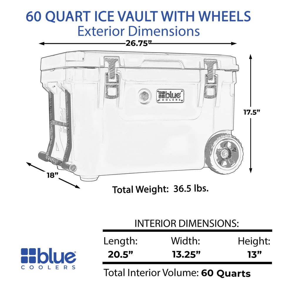60 Quart Blue Starter Bundle with Wheels - Includes Accessory KIT