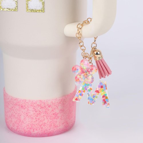 LA KEN DU Use for Stanley Cup Accessories Charms 40oz 30oz,Compatible with Stanley Cup Letter Charms for Handle Silicone Boot,Straw Cover Topper & Sticker(M)