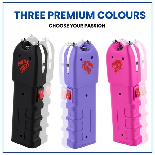 Odds Shifter - Flashlight Stun Gun for Women Self Defense and Emergency Whistle - 1.62 uC Charge, 120 Lumens, Anti Grab Strips, Rubber Coated Grip