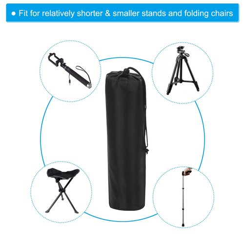 PATIKIL 18 Inch Ultra Mini Chair Replacement Bag, 2 Pack Nylon Foldable Tripod Carry Bag Storage Bag with Shoulder Strap for Outdoor Travel, Black