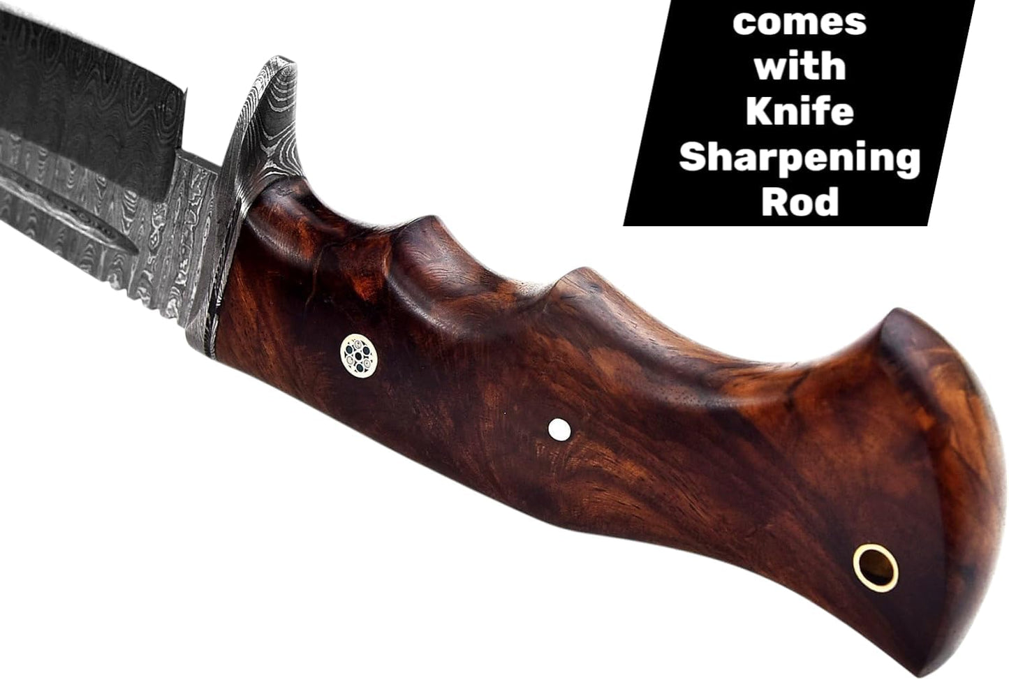 Poshland TR-1168 Custom Handmade Damascus Steel 10 Inches Tracker Knife - Perfect Grip Black Micarta Handle