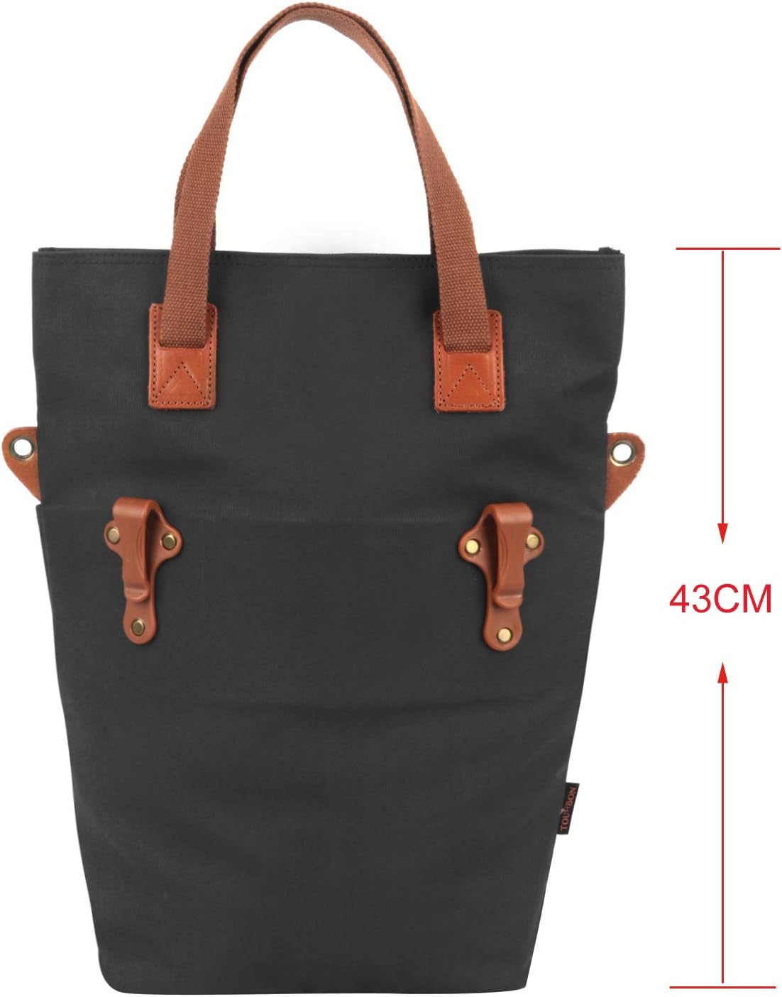 TOURBON Canvas Clip-On Quick-Release Bike Panniers Women's Shoulder Tote Bag