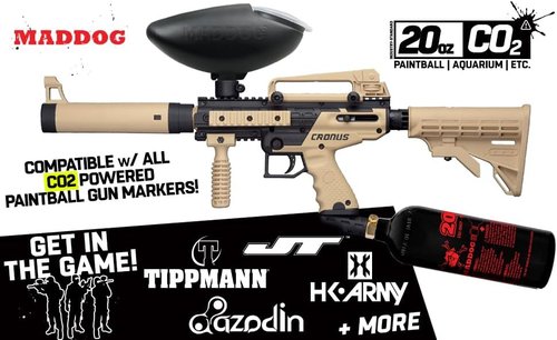 Maddog 20 Oz Refillable Aluminum CO2 Paintball Tank - Ships Empty - 5 Pack