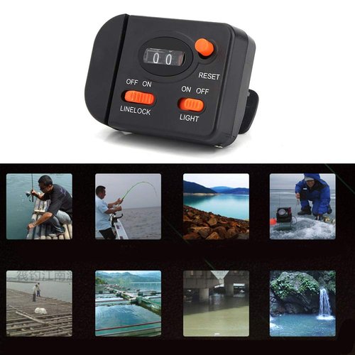 RiToEasysports Fishing Line Counter, Professional Digital Fishing Counter Clip on Rod Fishing Line Counter Depth Finder Digital Diaplay 99m