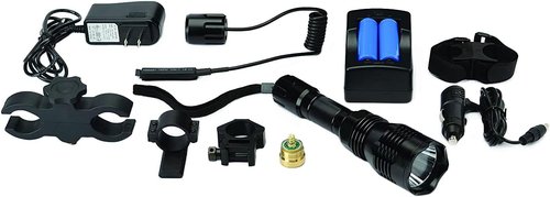 Cyclops Hunting Varmint Light Kit Rechargeable 250 Lumen Green Led Flashlight witn Multiple Mounting Options, No Case
