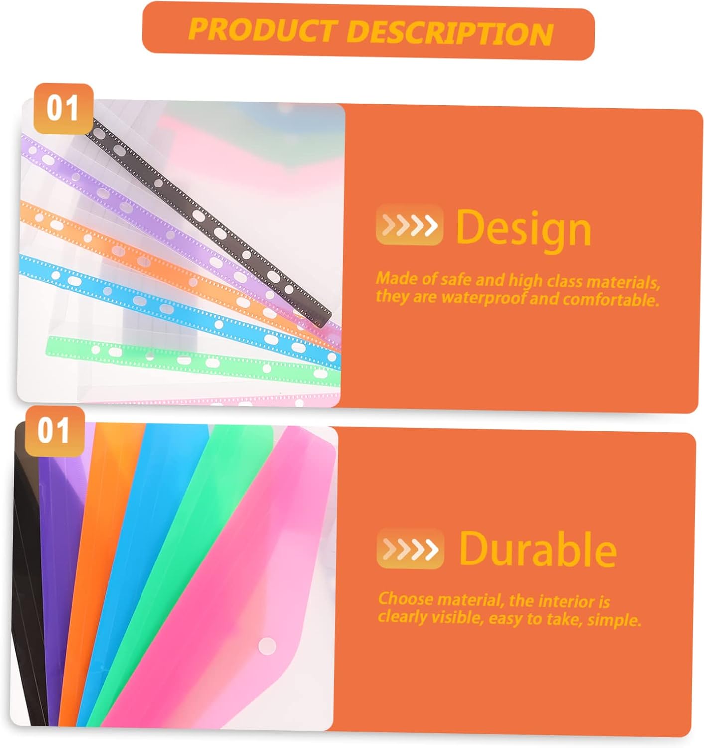 Homoyoyo 12Pcs Blinder File Bags Translucent Document Organizers Multi Versatile Storage for Photos and Cards Reusable