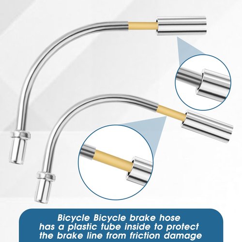 Bike V Brake Noodle Cable Guide Pipe 8Pcs Brake Noodle Cable Guide Pipe and End Caps Accessories with Rubber Boots for Mountain and Road Bicycle