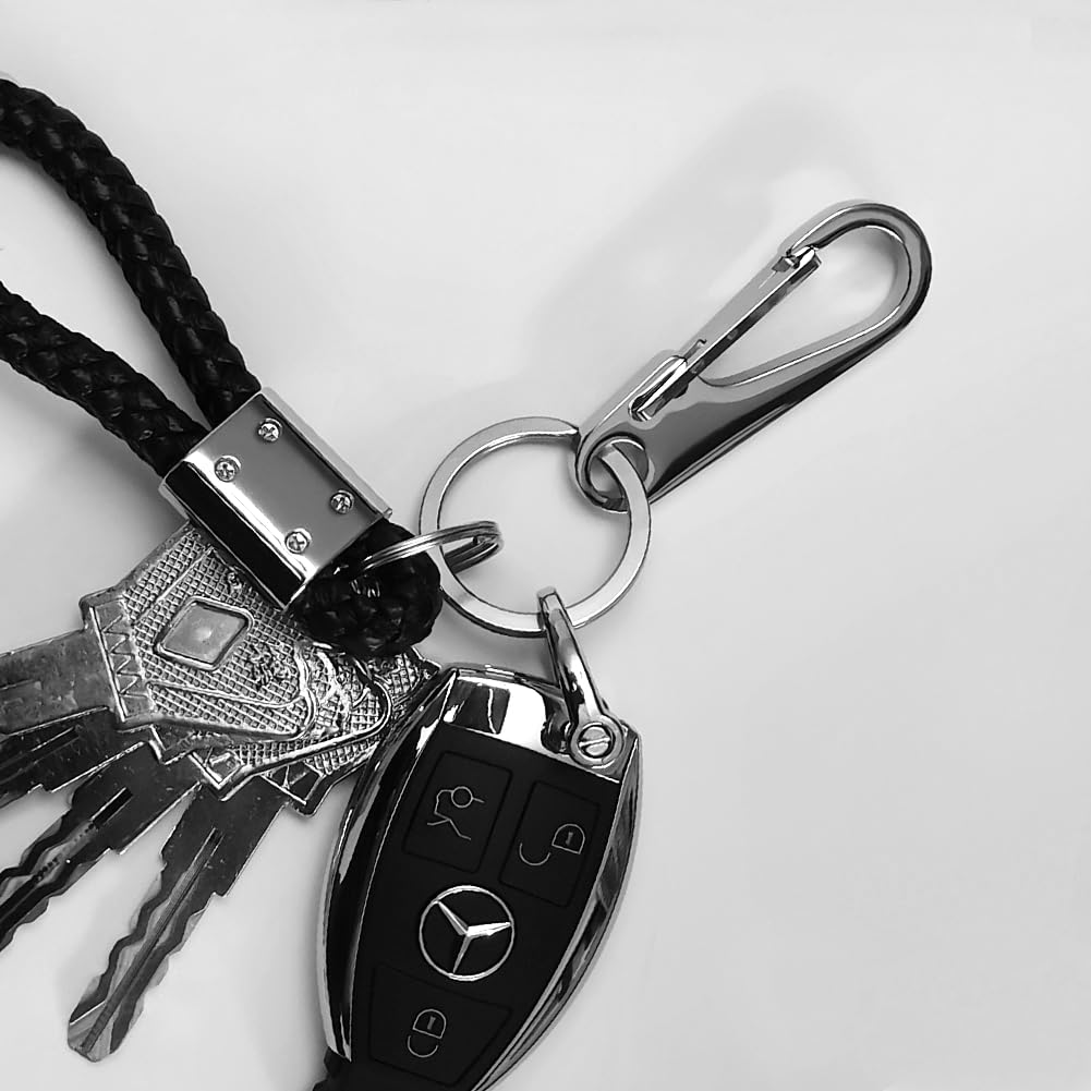 Augoing Keychain,Carabiner Clip Key Ring with Quick Release,Heavy Duty Car Key Chain Fob Holder for Men and Women,Stainless Steel Belt Loop Keyring